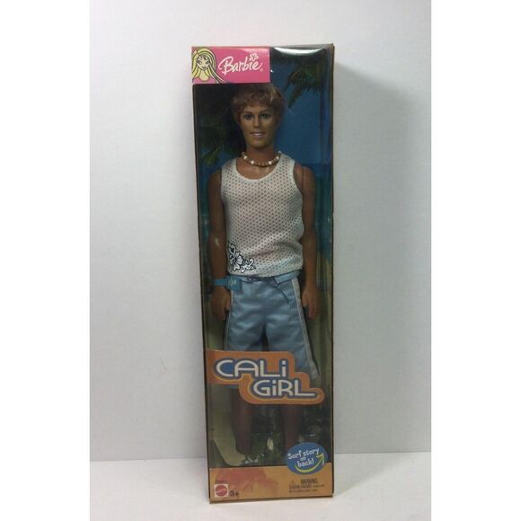 Vintage 2003 Mattel Barbie Cali Girl KEN‎ Surf Boy Doll Beach Surf Story #C6464